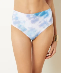 Bikini-Panty, Hohe Taille – Bikiniunterteil WEISSER PRINT