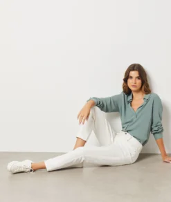 Jeans Mit Hoher Taille Im Karottenschnitt, 100 % Baumwolle WEISS 7 Jeans Mit Hoher Taille Im Karottenschnitt, 100 % Baumwolle WEISS -Jane Kleidung Geschaft 653731701 x