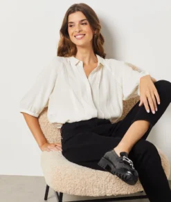 Jeans Mit Hoher Taille Im Karottenschnitt, 100 % Baumwolle SCHWARZ -Jane Kleidung Geschaft 653731705 6