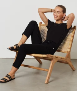 Jeans Mit Hoher Taille Im Karottenschnitt, 100 % Baumwolle SCHWARZ -Jane Kleidung Geschaft 653731705 d