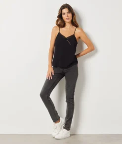 Caraco Mit Spitze Am Ausschnitt SCHWARZ -Jane Kleidung Geschaft 653747405 6