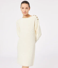 Agatha Kleid Aus Strick In Flechtoptik ECRU -Jane Kleidung Geschaft 653808380 c