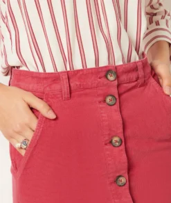 Kurzer Gerippter Rock GRANATROT -Jane Kleidung Geschaft 653814575 b