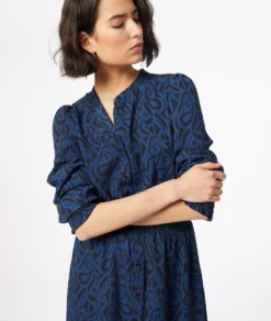 Langes Kleid Mit Print MARINEBLAU -Jane Kleidung Geschaft 653837837 b