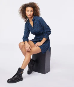 Wickelkleid Mit Print MARINEBLAU -Jane Kleidung Geschaft 653839637 6