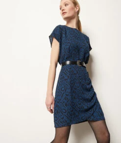 Kleid Mit Print Und Freiem Rücken MARINEBLAU -Jane Kleidung Geschaft 653840437 6