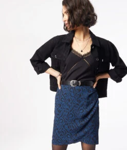 Wickelrock Mit Print MARINEBLAU