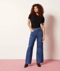 T-Shirt Mit Kurzen Ärmeln Aus Feinem Strick SCHWARZ -Jane Kleidung Geschaft 653869805 6