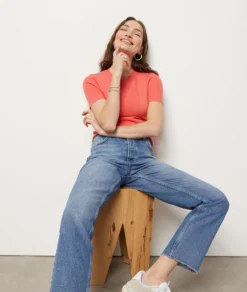 T-Shirt Mit Kurzen Ärmeln Aus Feinem Strick KORALLE