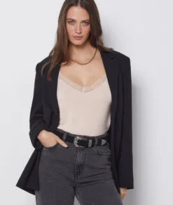 Caraco Mit Spitze Am Ausschnitt BLUSH