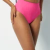 Bikini-Panty Mit Hoher Taille Für Einen Flachen Bauch – Bikiniunterteil FUCHSIA