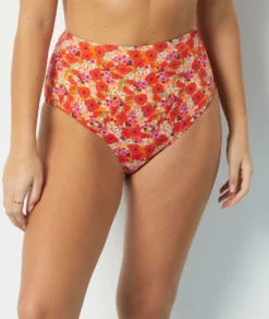 Bikini-Panty Mit Hoher Taille Für Einen Flachen Bauch – Bikiniunterteil MEHRFARBIG