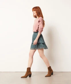 Fließender Rock Mit Print GRÜN