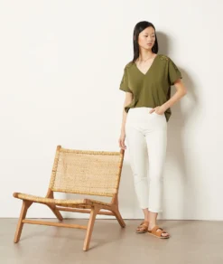 T-Shirt Mit Kurzen Ärmeln, 100 % Baumwolle KHAKI -Jane Kleidung Geschaft 653933844 6