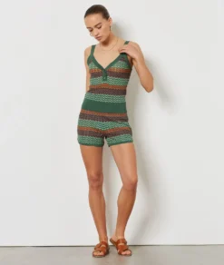 Shorts Aus Durchbrochenem Strick GRÜN -Jane Kleidung Geschaft 653965840 6