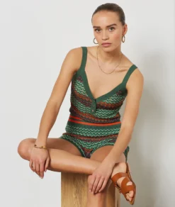 Top Aus Durchbrochenem Strick GRÜN -Jane Kleidung Geschaft 653966040 c