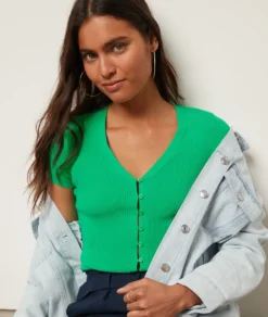 T-Shirt Mit Knöpfen NILGRÜN -Jane Kleidung Geschaft 653975440 c