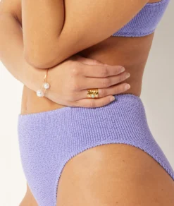 Bikini-Panty Mit Hoher Taille Aus Dehnbarem Material – Bikiniunterteil FLIEDER -Jane Kleidung Geschaft 653979010 b