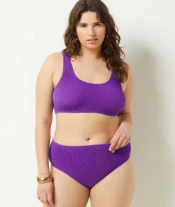 Bikiniunterteil – Bikini-Panty Mit Hoher Taille Aus Dehnbarem Material LILA -Jane Kleidung Geschaft 653979013 c
