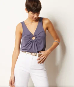 Tala Top Mit Cut-outs BLAUGRAU -Jane Kleidung Geschaft 653979121 c