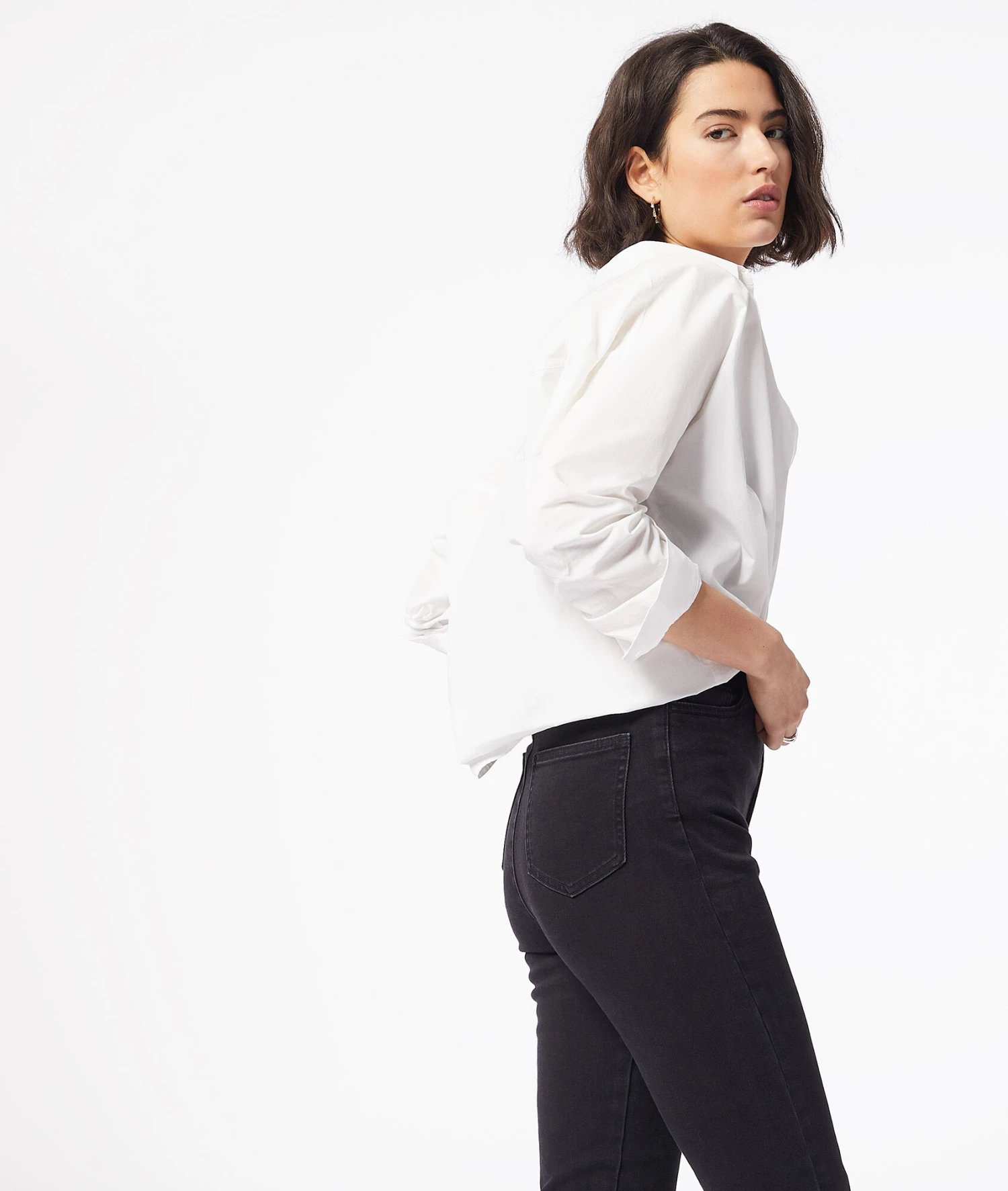 Ausgestellte Jeans Mit Hoher Taille SCHWARZ 5 Ausgestellte Jeans Mit Hoher Taille SCHWARZ – Bild 5