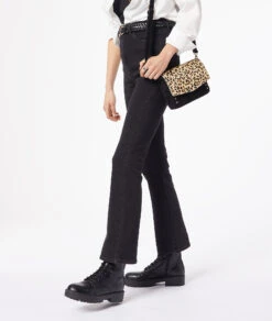 Ausgestellte Jeans Mit Hoher Taille SCHWARZ