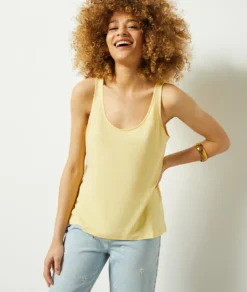 Top Aus Leinenmischgewebe HELLGELB 8 Top Aus Leinenmischgewebe HELLGELB -Jane Kleidung Geschaft 653982050 b