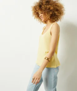 Top Aus Leinenmischgewebe HELLGELB 9 Top Aus Leinenmischgewebe HELLGELB -Jane Kleidung Geschaft 653982050 c