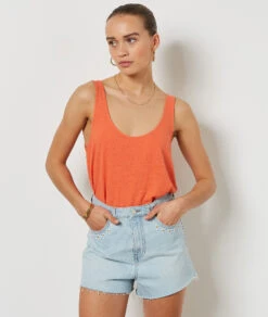 Top Aus Leinenmischgewebe TERRACOTTA -Jane Kleidung Geschaft 653982064 b