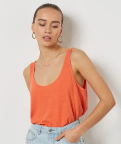 Top Aus Leinenmischgewebe TERRACOTTA -Jane Kleidung Geschaft 653982064 c