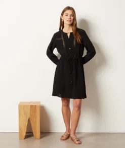 Geknöpftes Kleid SCHWARZ -Jane Kleidung Geschaft 653983905 6