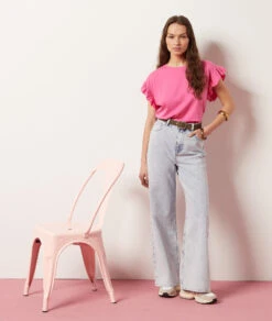 Weit Geschnittene Jeans, 100 % Baumwolle HIMMELBLAU -Jane Kleidung Geschaft 653987220 6