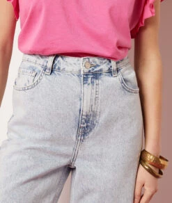 Weit Geschnittene Jeans, 100 % Baumwolle HIMMELBLAU -Jane Kleidung Geschaft 653987220 b