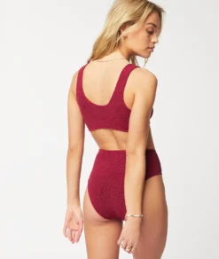 BH Aus Dehnbarem Material – Bikinioberteil GRANATROT -Jane Kleidung Geschaft 653987475 a