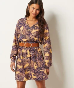 Kleid Mit Print MARINEBLAU -Jane Kleidung Geschaft 653990837 6