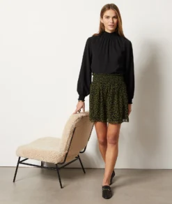 Fließender Rock Mit Print KHAKI -Jane Kleidung Geschaft 653994316 x