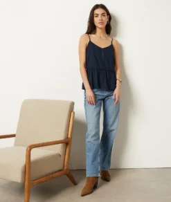 Caraco Aus Leinenmischgewebe MARINEBLAU -Jane Kleidung Geschaft 653995825 6