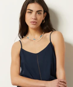 Caraco Aus Leinenmischgewebe MARINEBLAU -Jane Kleidung Geschaft 653995825 b