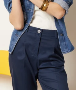 Gerade Geschnittene Hose MARINEBLAU -Jane Kleidung Geschaft 654000525 b