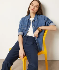 Gerade Geschnittene Hose MARINEBLAU -Jane Kleidung Geschaft 654000525 c