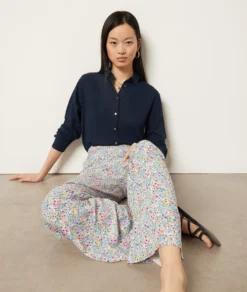 Fließende, Weit Geschnittene Hose BLAUGRÜN -Jane Kleidung Geschaft 654002336 6