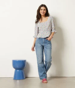 Top Mit Freiem Rücken Und Zum Binden BLAUGRÜN -Jane Kleidung Geschaft 654003536 x