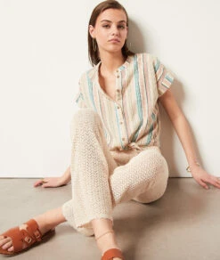 Hose Aus Durchbrochenem Strick ECRU -Jane Kleidung Geschaft 654005980 6