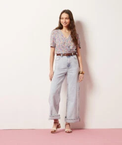 T-Shirt In Wickelform BLAU GRÜN -Jane Kleidung Geschaft 654006436 6