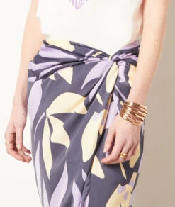 Langer Rock Mit Print LILA 8 Langer Rock Mit Print LILA -Jane Kleidung Geschaft 654012407 b