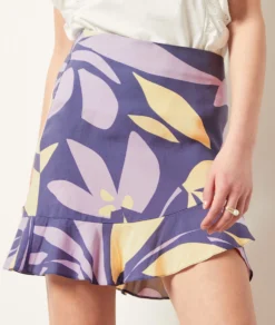 Kurzer Rock Mit Print LILA -Jane Kleidung Geschaft 654013107 b