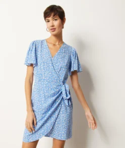 Costa Wickelkleid Mit Print BLAU -Jane Kleidung Geschaft 654013711 6