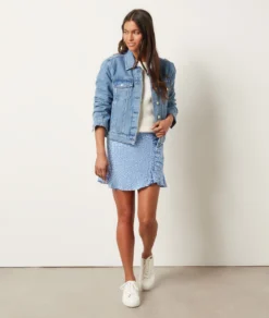 Rock Mit Print Und Volants BLAU -Jane Kleidung Geschaft 654014411 6