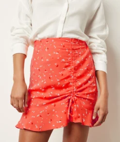 Rock Mit Print Und Volants TERRACOTTA -Jane Kleidung Geschaft 654014464 b