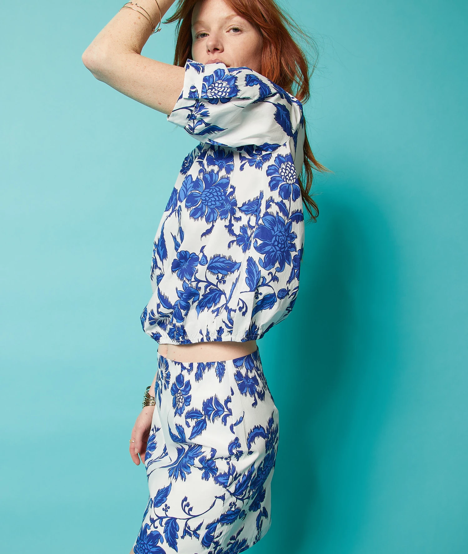 Rock Mit Print, 100 % Baumwolle BLAU 1 Rock Mit Print, 100 % Baumwolle BLAU